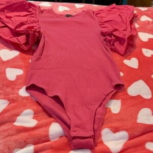 Zara Pink Ruffled Sleeve One Piece